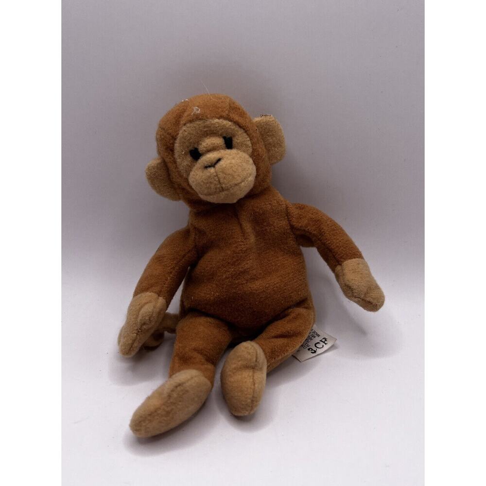 TY Beanie Baby Babies Stuffed Animal Plush Brown Monkey 1993